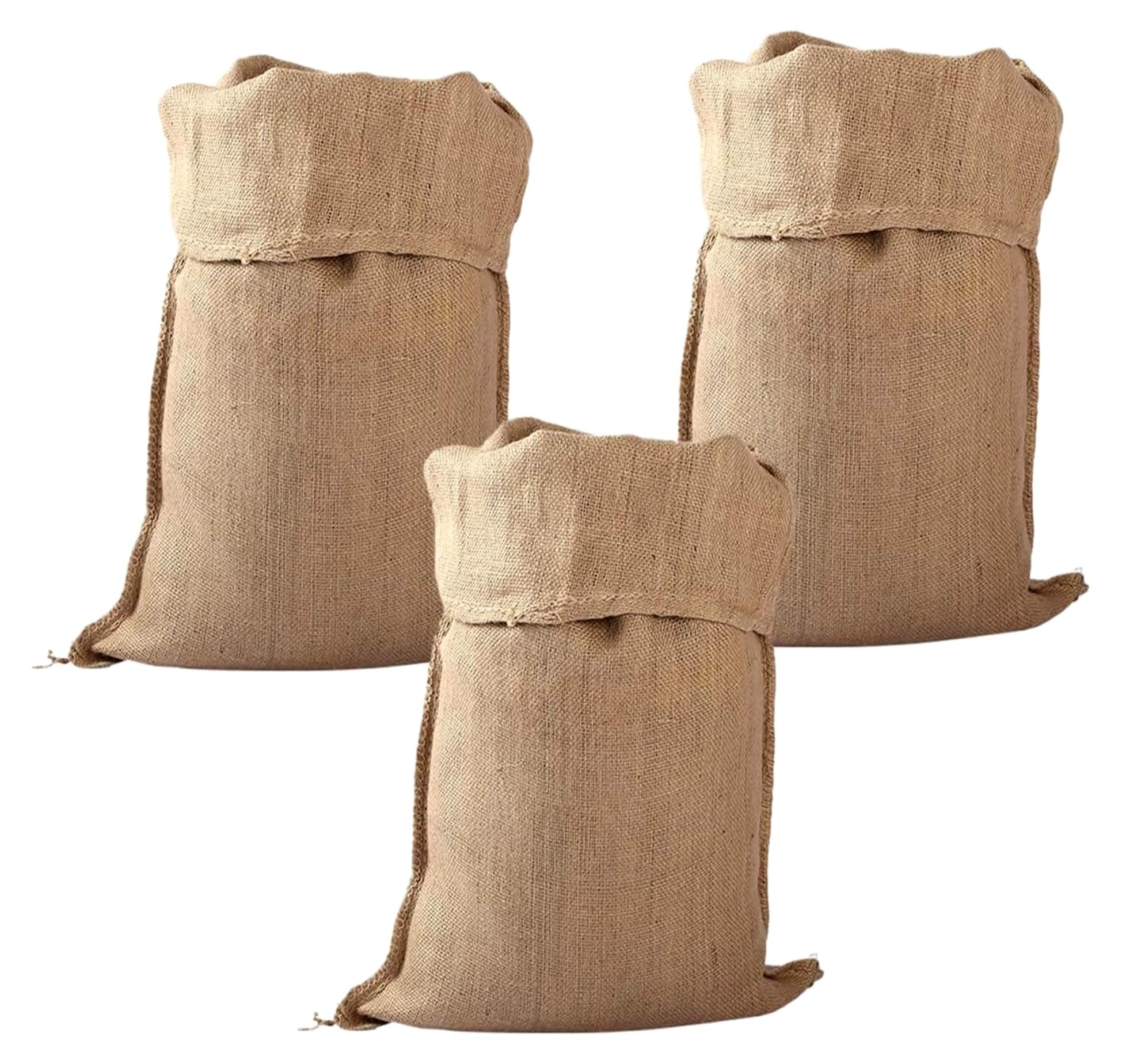 Markenlos 3 Stück Jute Sack Groß, 50 x 74 cm für Pflanzen, Jute Sack groß bedruckt, Jute Sack groß Motiv, Jutesäcke, Pflanzen Sandsack, schützt Pflanzen, Nutzpflanzen usw.