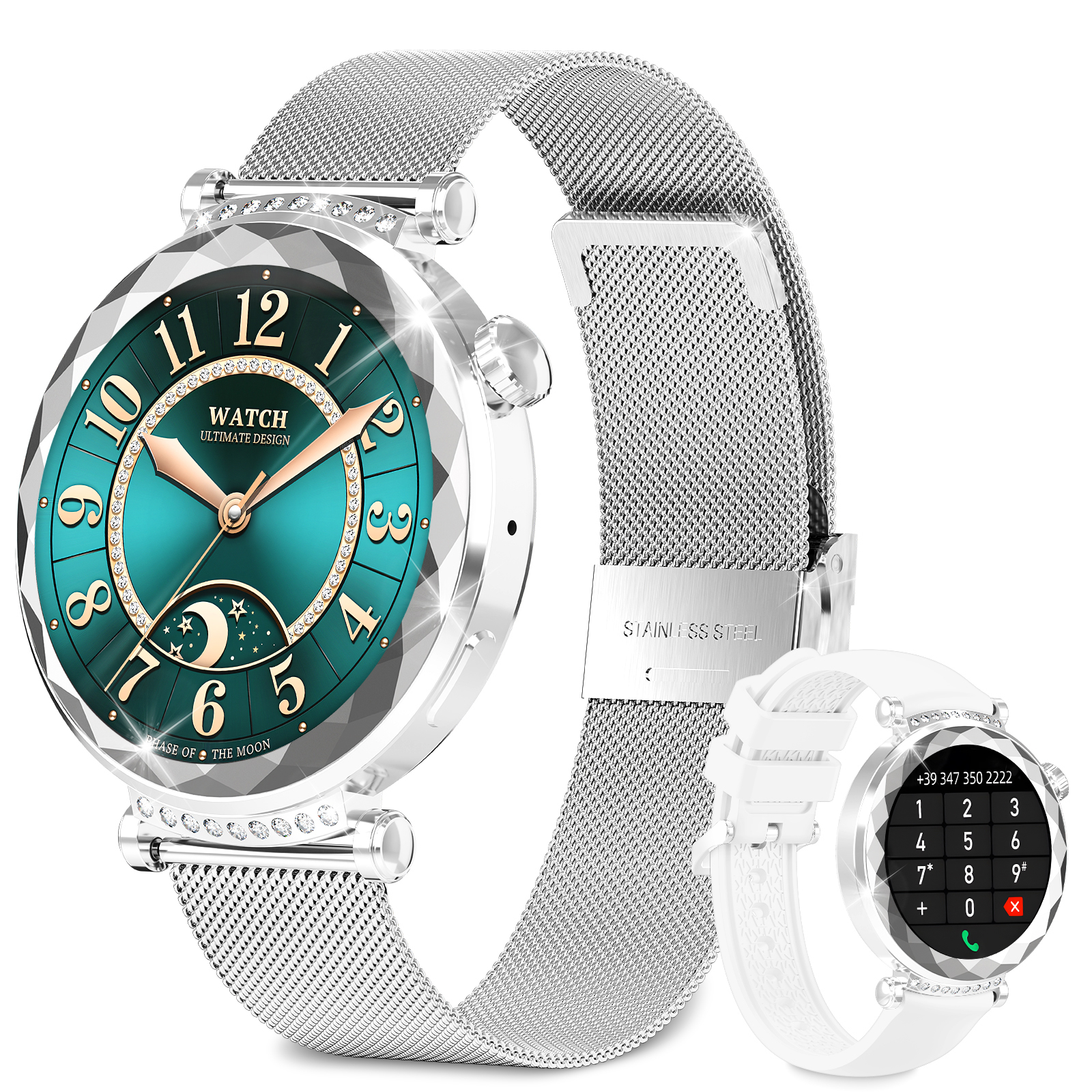 rayofi Smartwatch Damen, AMOLED Smartwatch , Neueste Fitness Tracker Uhr mit Anrufe und SMS.Sport uhr, Fitness Tracker Damen mit Schrittzähler