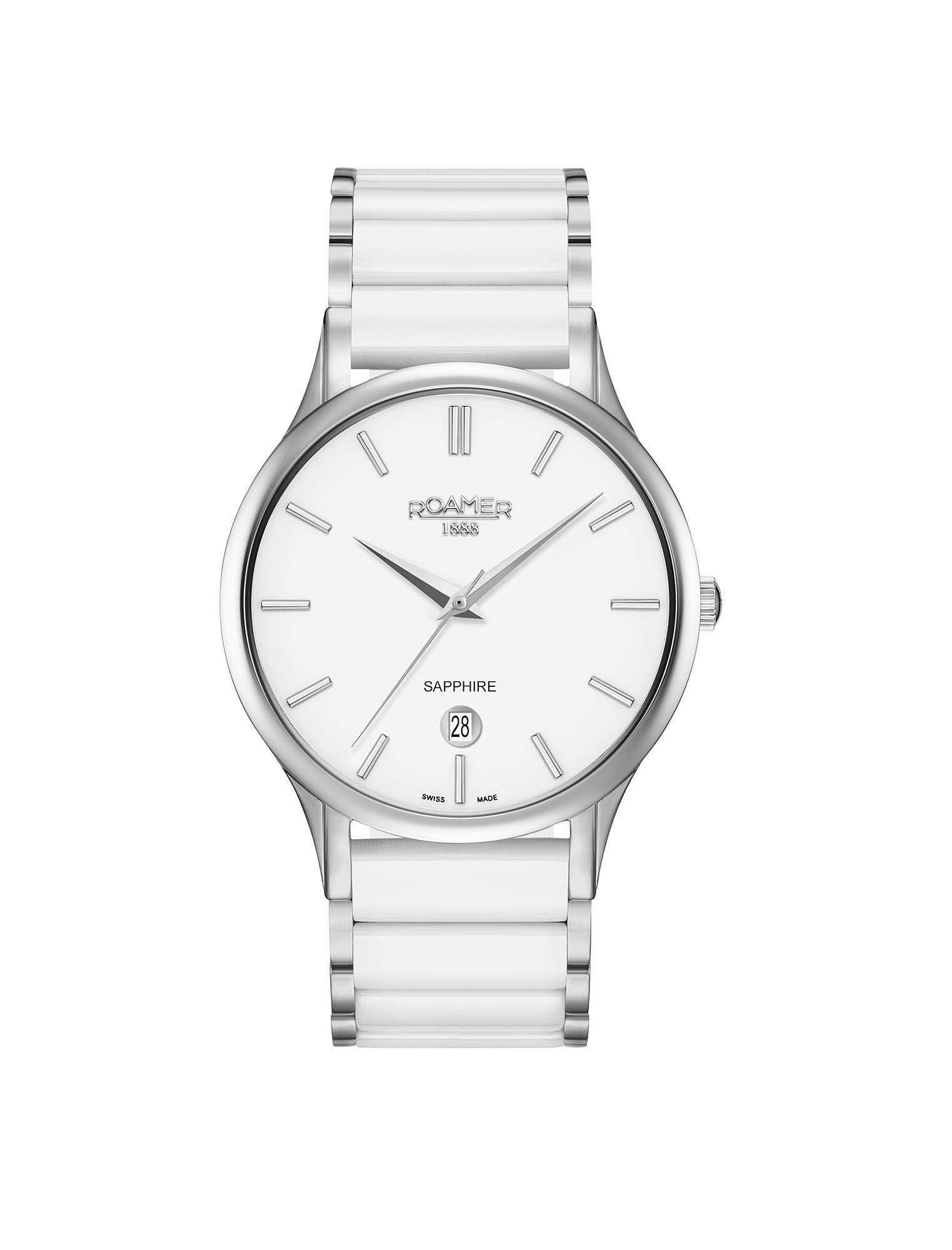 Roamer Herren Armbanduhr C-Line Gents 40 mm Armband Edelstahl, Ceramic 657833 41 25 60