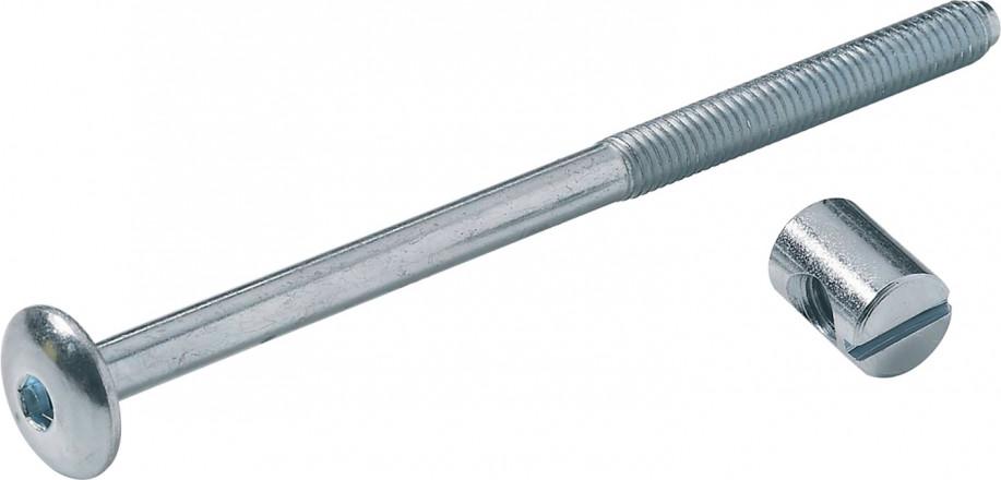 4er Set HETTICH Flachkopf- und Kolbenmontageschrauben, Stahl verzinkt, L.100 mm 9100645