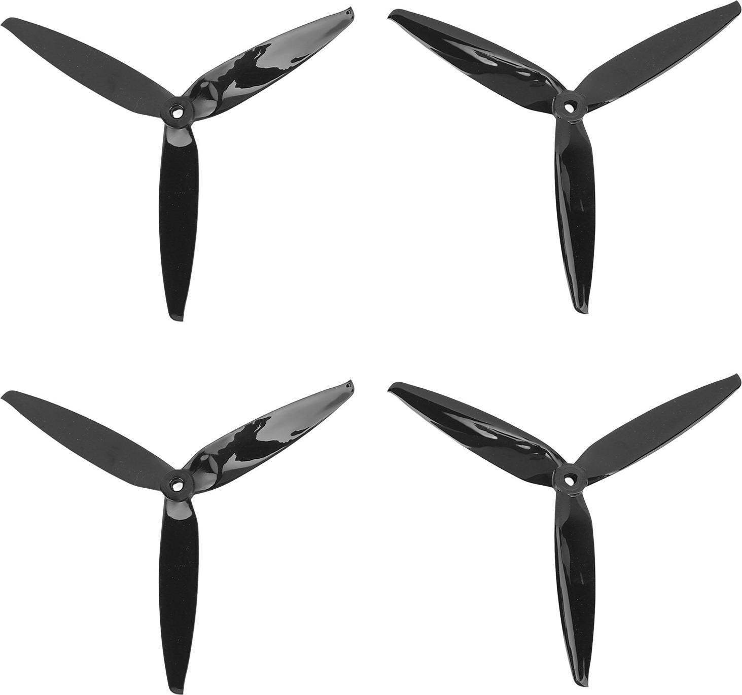 Cocosity 4PCS Tri Blade Propeller Polycarbonat 7040 FPV Propeller mit 3 Blättern für 7 Zoll 8 Zoll FPV RC Drohne Schwarz