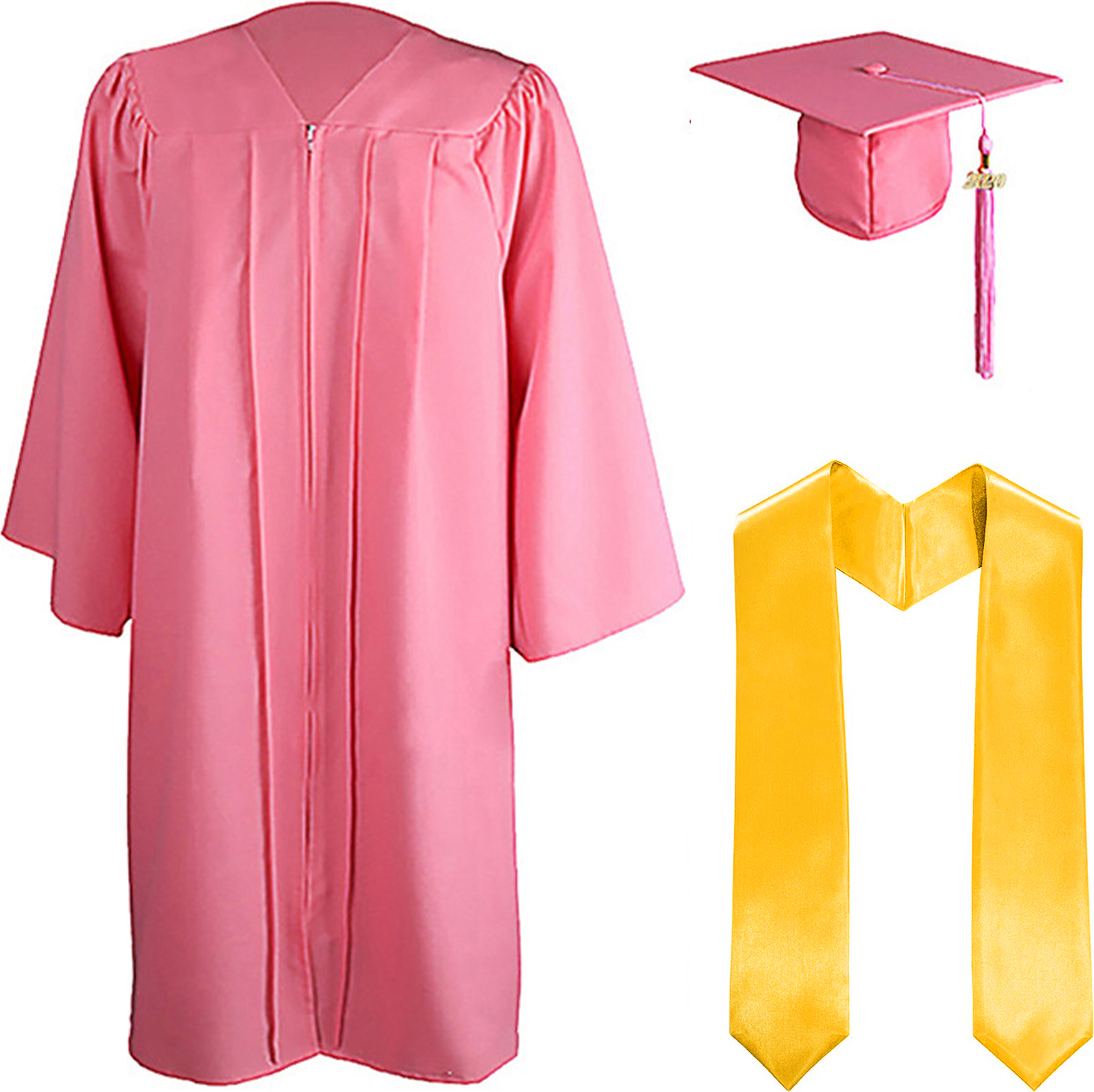 Bremen 3-teiliges Abschlusskostüm-Set mit matter Abschlusskappe, Schulterstolen und Talar, Unisex-Kleiderkleid mit lockerer Passform für Abschlussfeiern an der High School und am College 4400811