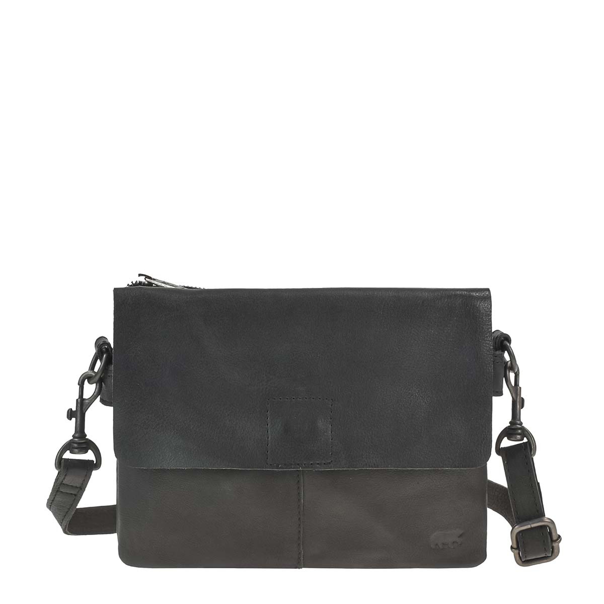 Umhängetasche Leder 25x17cm mit 2 Fächern 