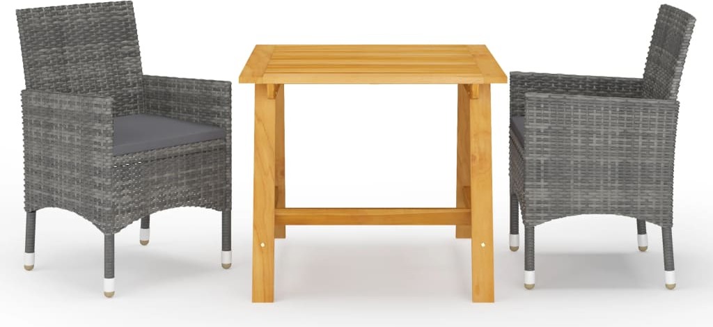 Maison Exclusive 3-dielny záhradný jedálenský set sivý