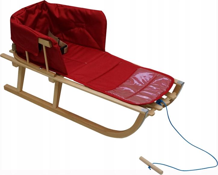 SIGMATEC Polnischer Holzschlitten mit Rückenlehne und Matratze