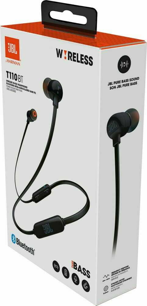 JBL Headset Slúchadlá Bluetooth In-Ear čierne Tune110BT Bezdrôtový mikrofón s batériou