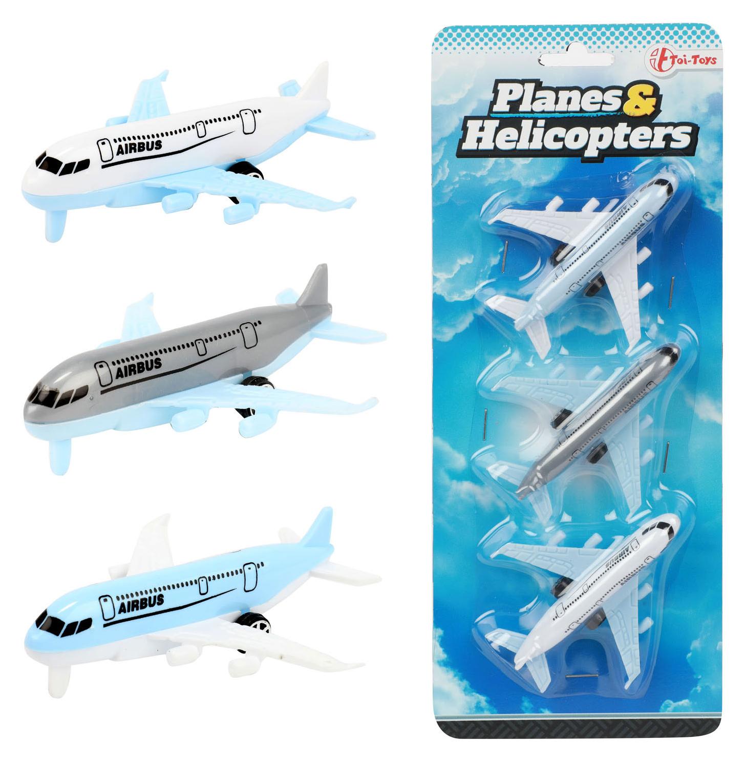 Toi-Toys - Spielzeugflugzeuge - Airbus Flugzeuge (3 Stück) Modellflugzeug Plane 26741A