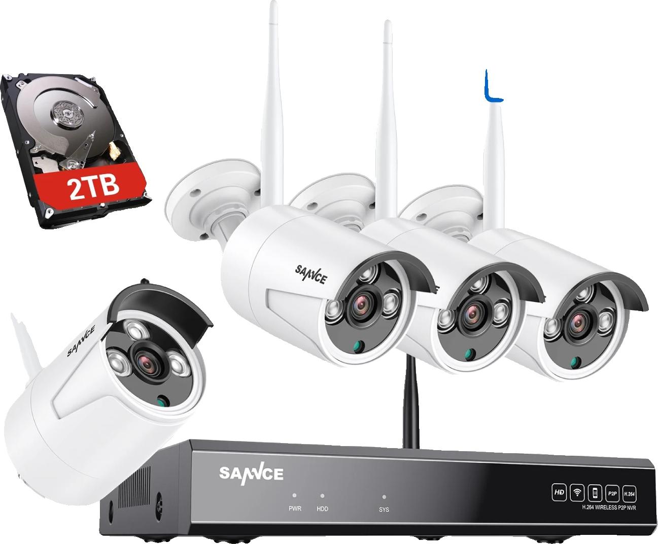 Dohľadová súprava, rozlíšenie 3MP, nočné videnie do 30 metrov, odolnosť voči poveternostným vplyvom IP66, 4STK 2TB