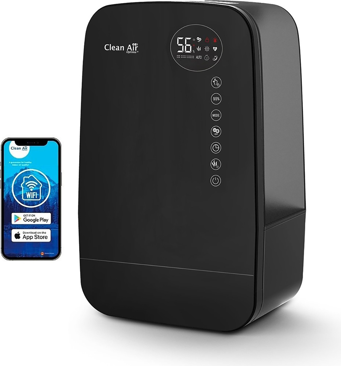 Luftbefeuchter mit Ionisator und Aromatherapie CA-607B Smart - Geeignet für kleine und größere Räume bis 65m² / 160m³