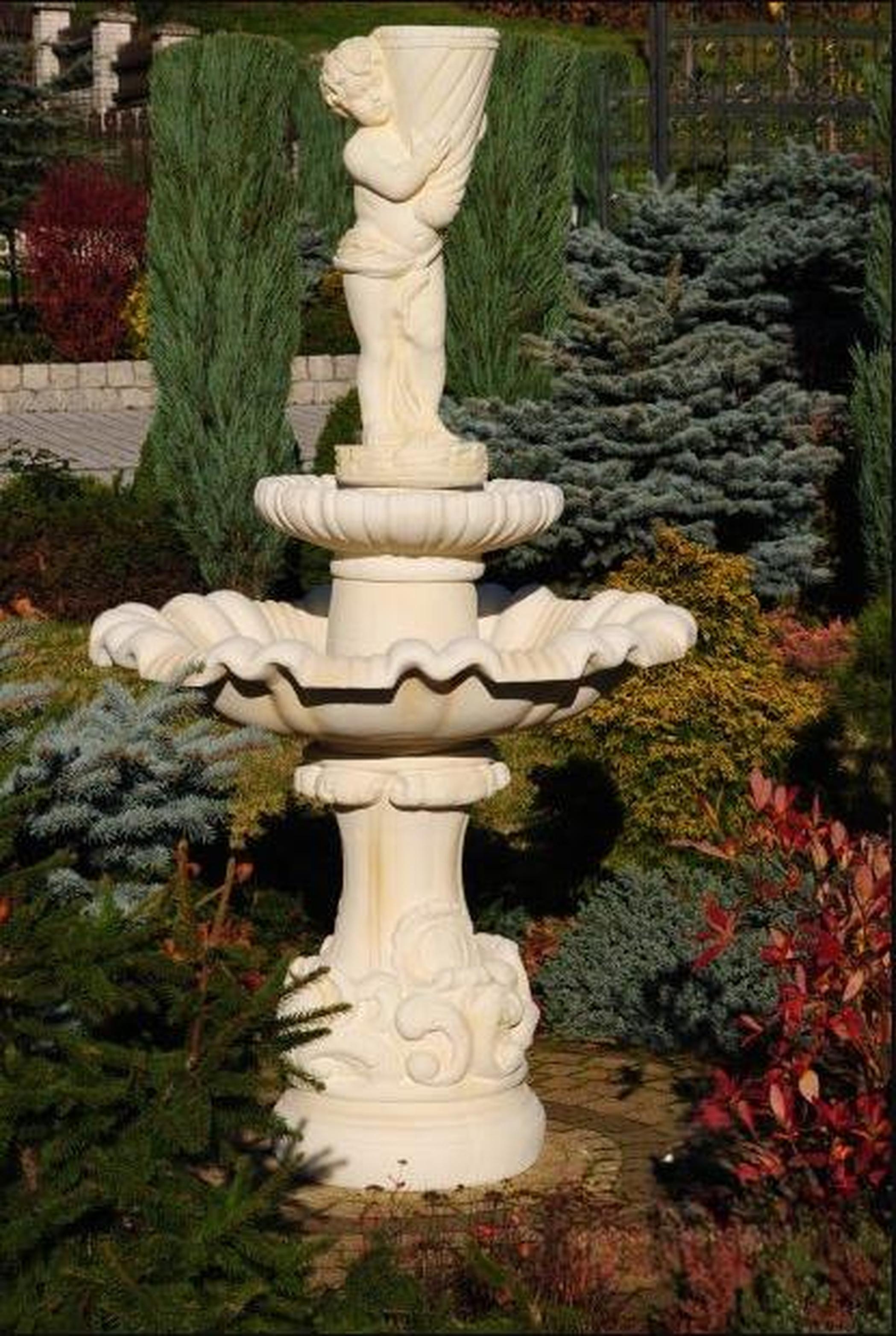 Springbrunnen Garten Teich Brunnen Steinbrunnen Gartenbrunnen Stein Fontaine