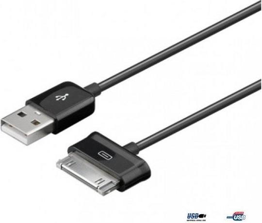 Techly 1.2m USB - Samsung 30-p, Čierna, USB A, Samsung 30-pin, 1,2 m, Samec, Samec
