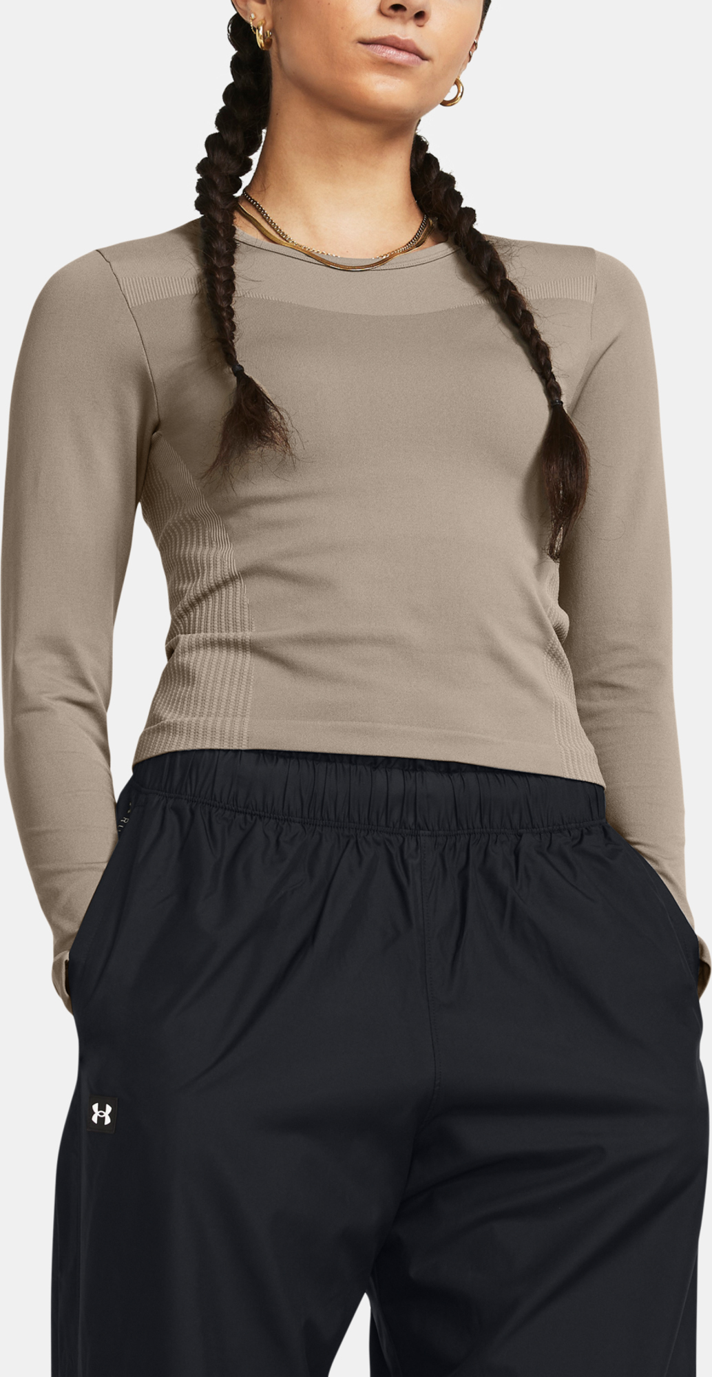 Under Armour Rush Seamless Ls - taupe dusk, Veľkosť:L