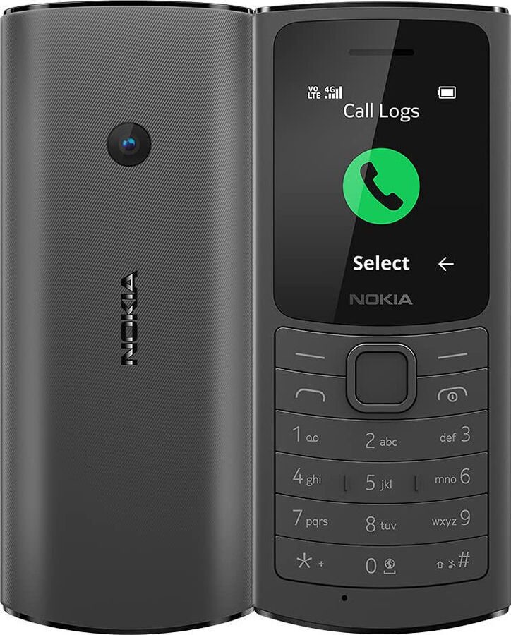 Mobilný telefón Nokia 110 4G Bar Dual SIM Black Senior s fotoaparátom