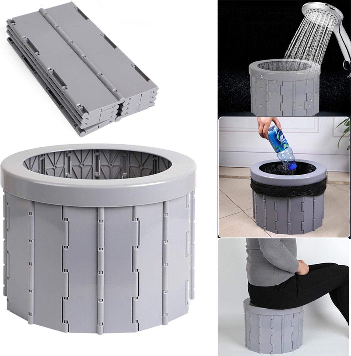 Jormftte Tragbare Klapptoilette, Campingtoiletten Faltbare Toilettencode für Campingwanderungen für lange Wanderungen KAU-HT-LR-CPK-PH-20250825-58