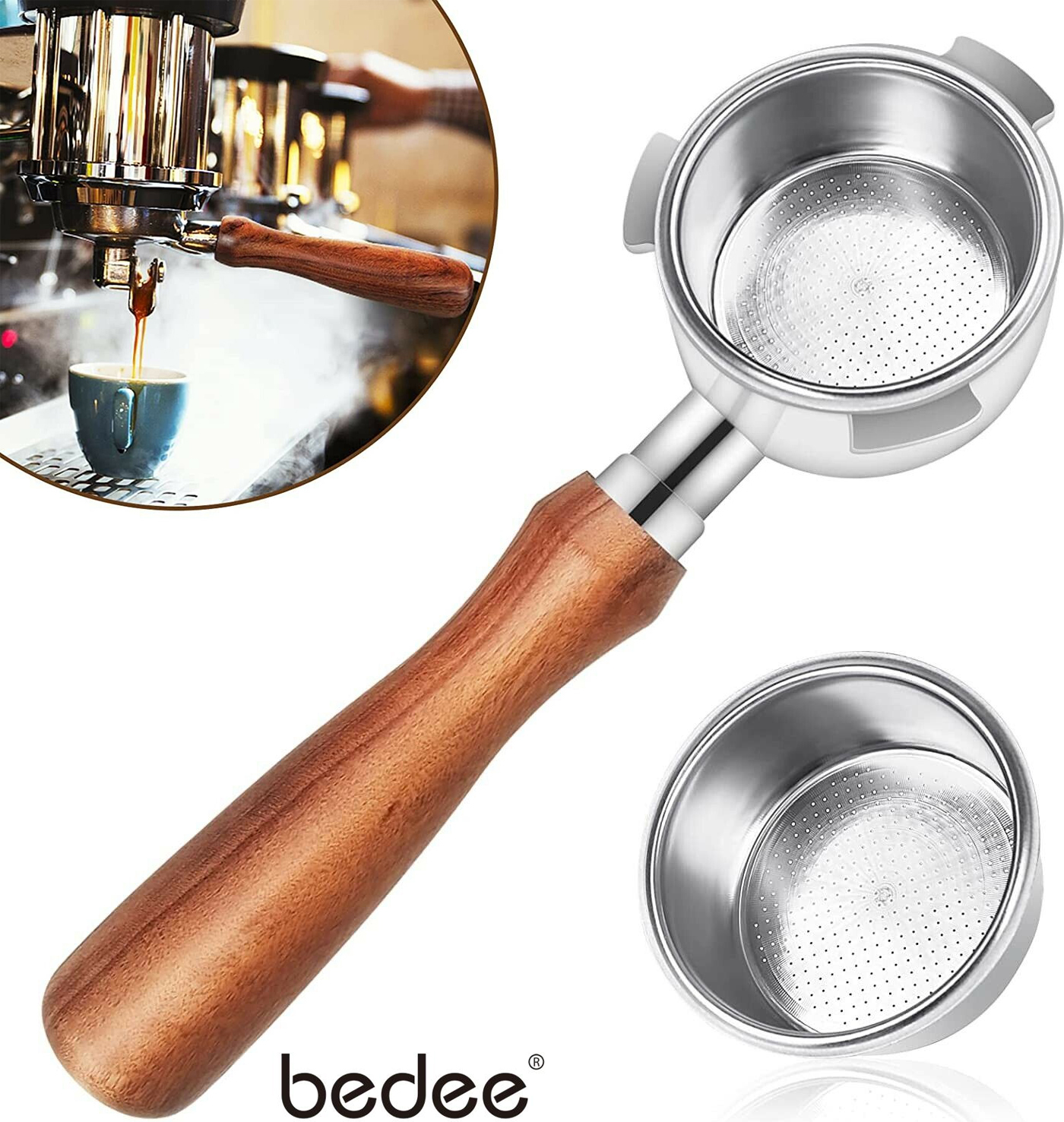 51 Mm Siebträger Ohne Boden Für DeLonghi – Aus Zinklegierung & ABS-Griff