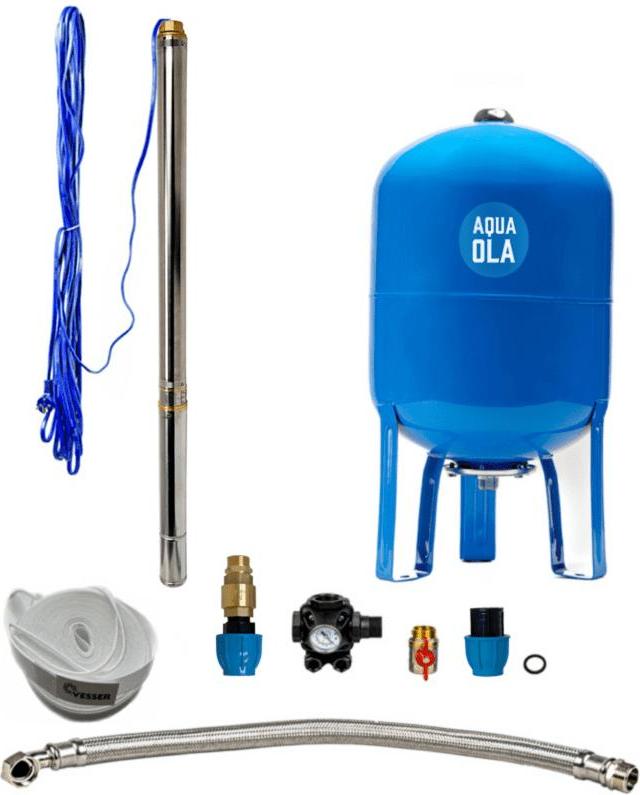 AQUA OLA Hauswasserwerk mit Unterwasserpumpe 3" STM 16/50l - RTS