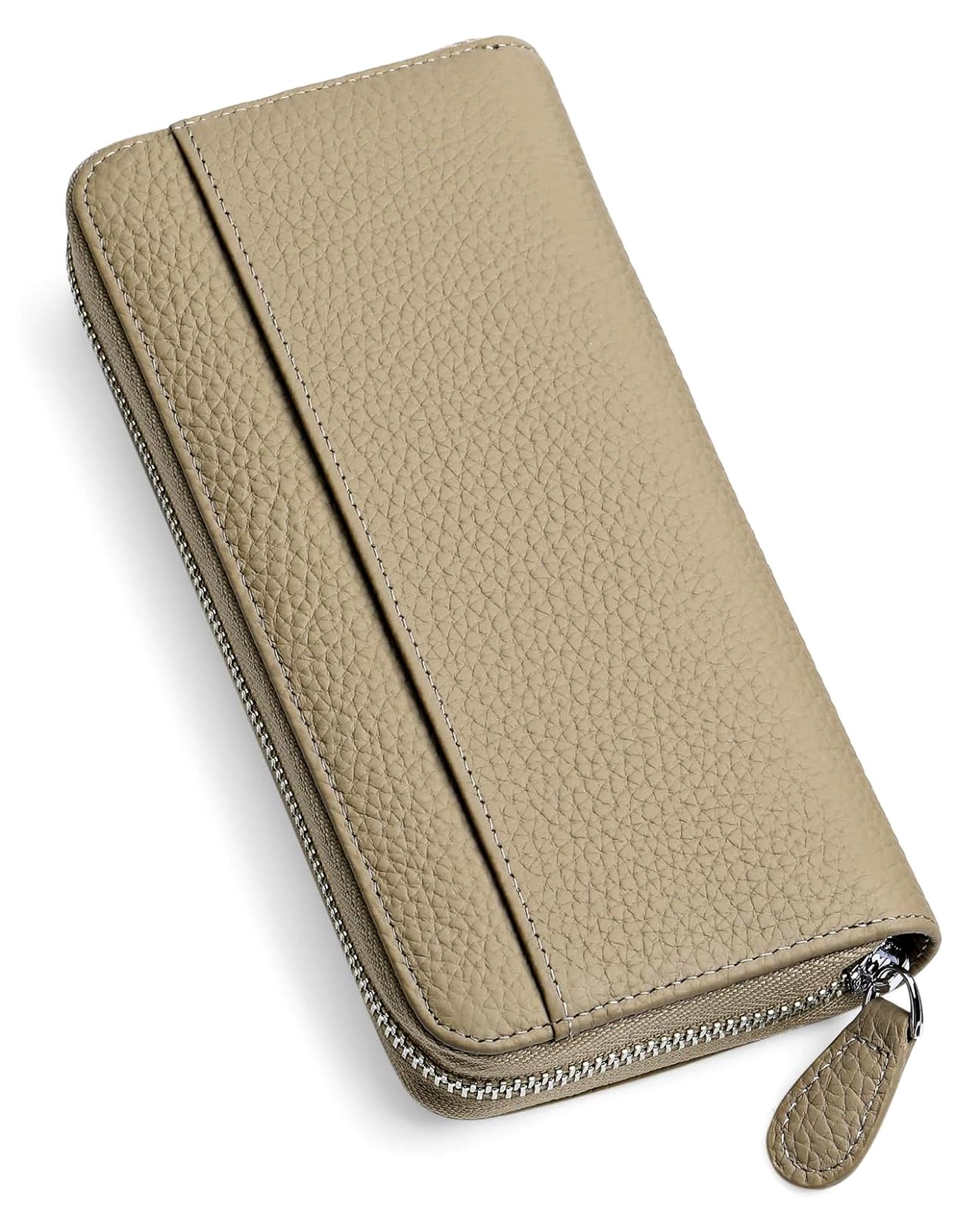 Markenlos Damen Geldbörse im Langformat mit RFID-Blockierung und vielen Fächern