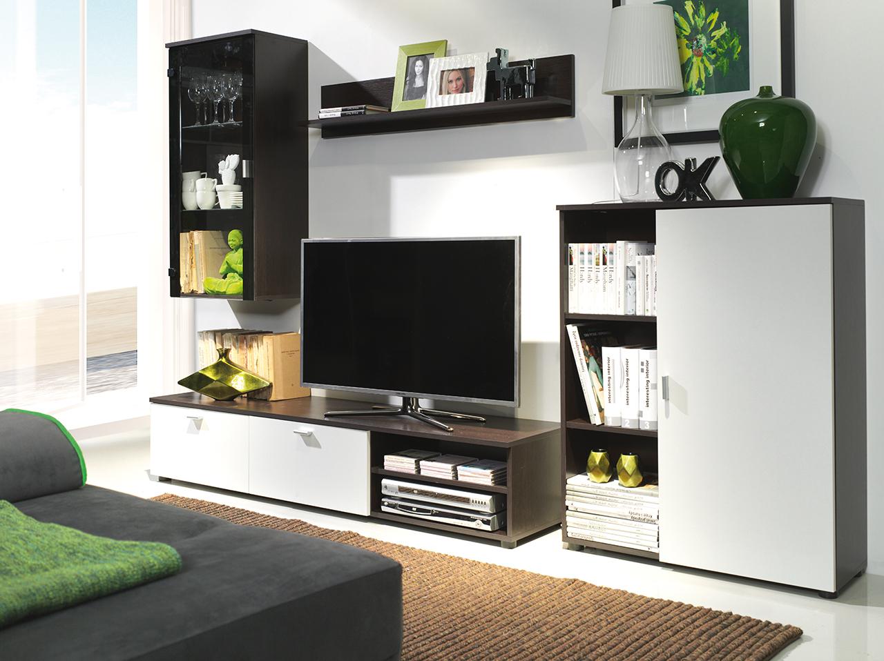 Mebline Group Wohnwand DOMI Milano / Weiß SONDERANGEBOT