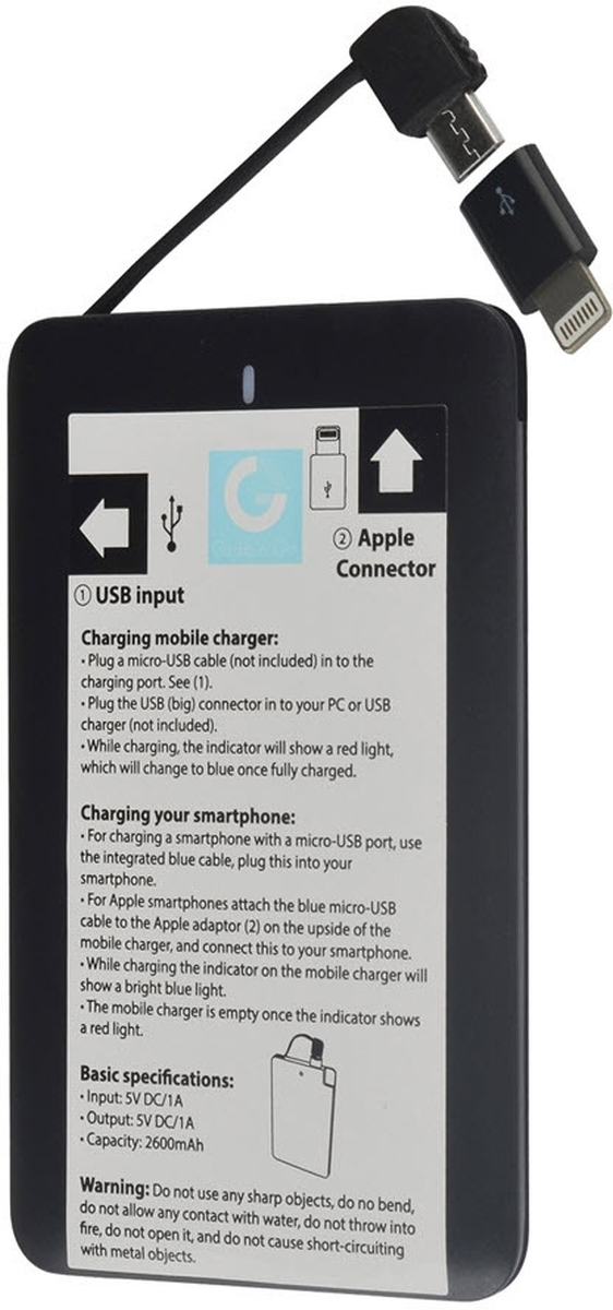 Emporia 4er-Pack AXXTRA Flat Powerbank 2600mAH (Black) PB-GNG-B