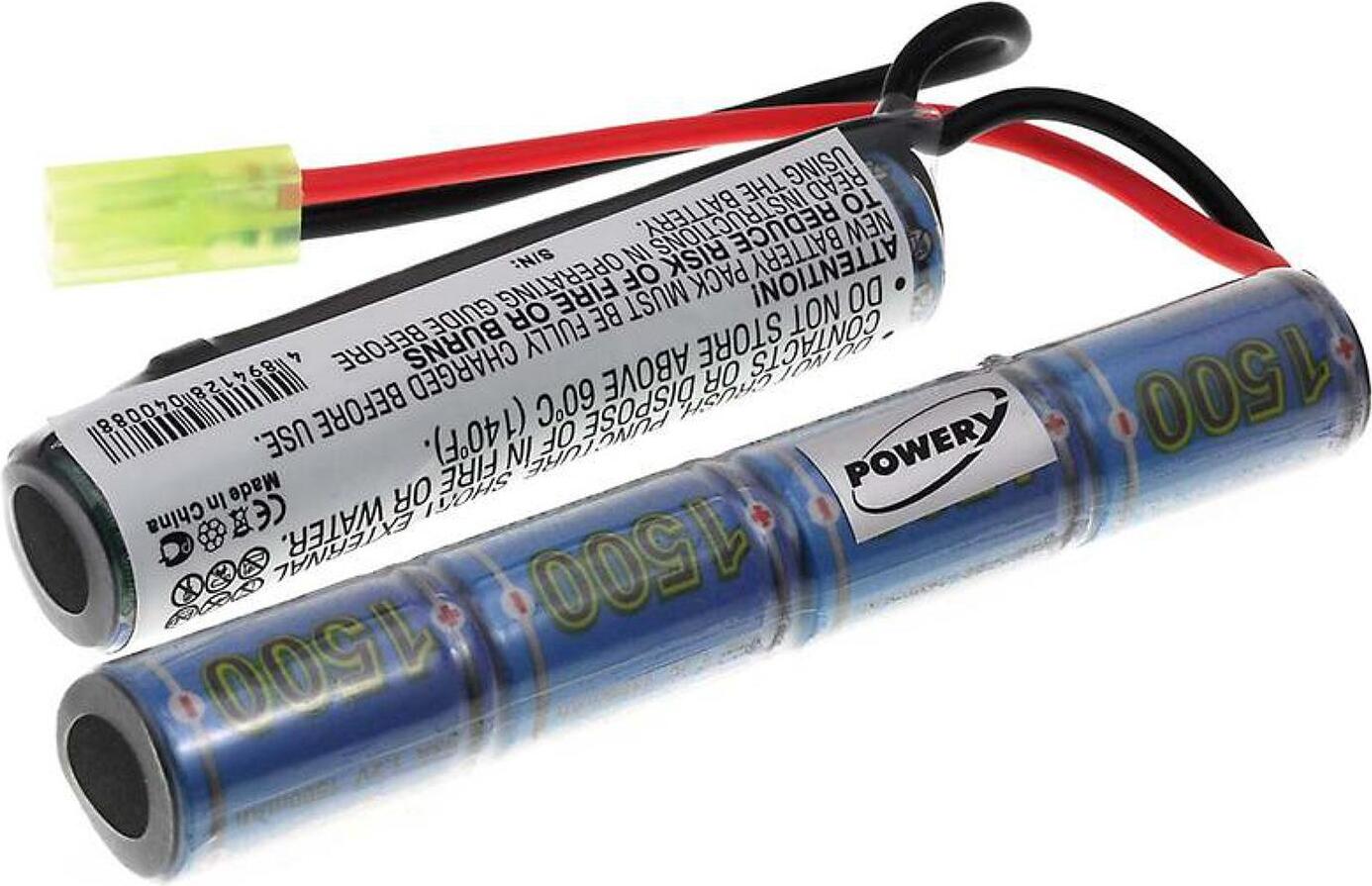 Powery Akku für Softair-Waffen 8,4V-1500mAh 4 + 3 Zellen in Reihe G1.88.AIR.1.2E
