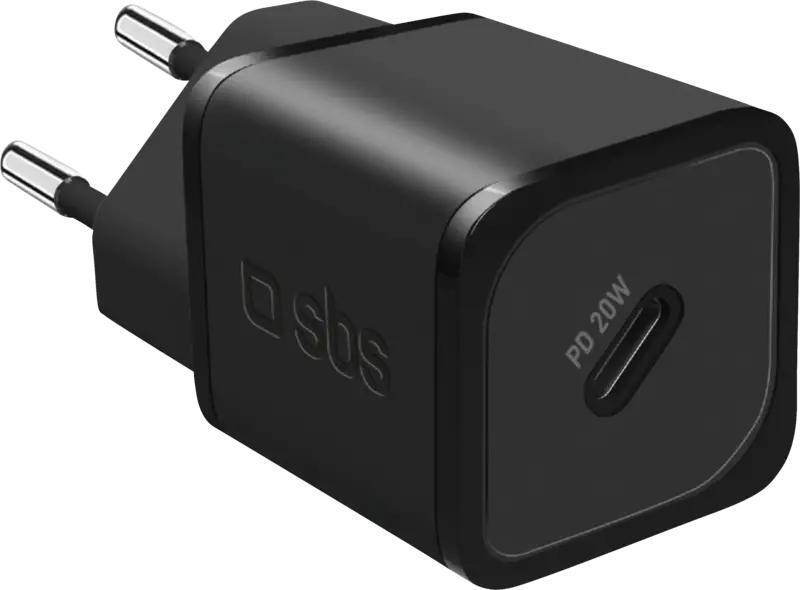SBS TETRGAN1C20K Nabíjačka pre mobilné zariadenia slúchadlá, prenosný reproduktor, smartfón, smart hodinky, tablet Blue AC rýchle nabíjanie v interiéri
