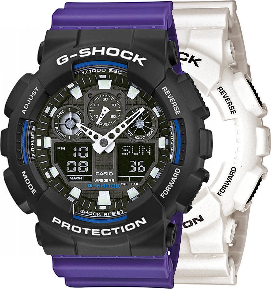 Hodinky Casio G-Shock SET GA-100B-7AER + BEZEL 10508136 + PÁS 10498156 20BAR