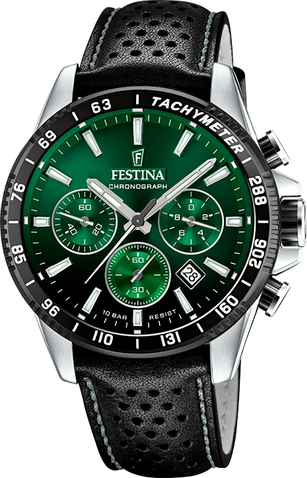 Festina kožené pánske náramkové hodinky čierne Elegantné D2UF20561/5
