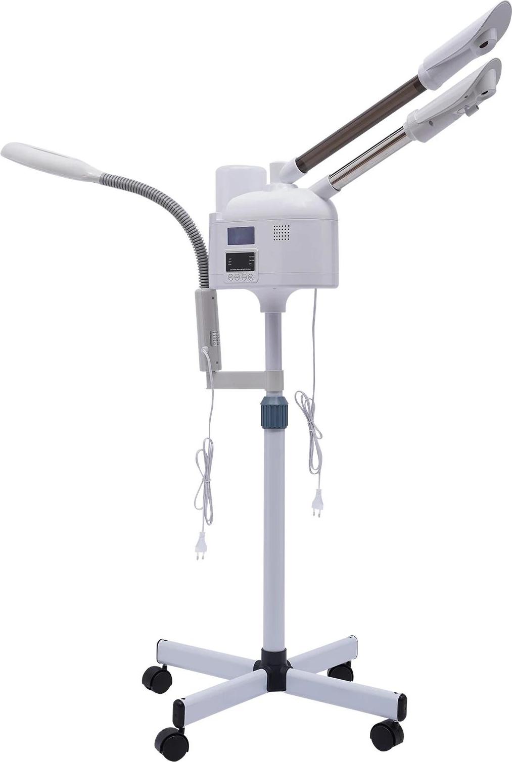 Kombinovaný prístroj na naparovanie tváre 3 v 1, ozónový naparovač a zväčšovacia lampa, nastaviteľný zvlhčovač, farba slonovej kosti