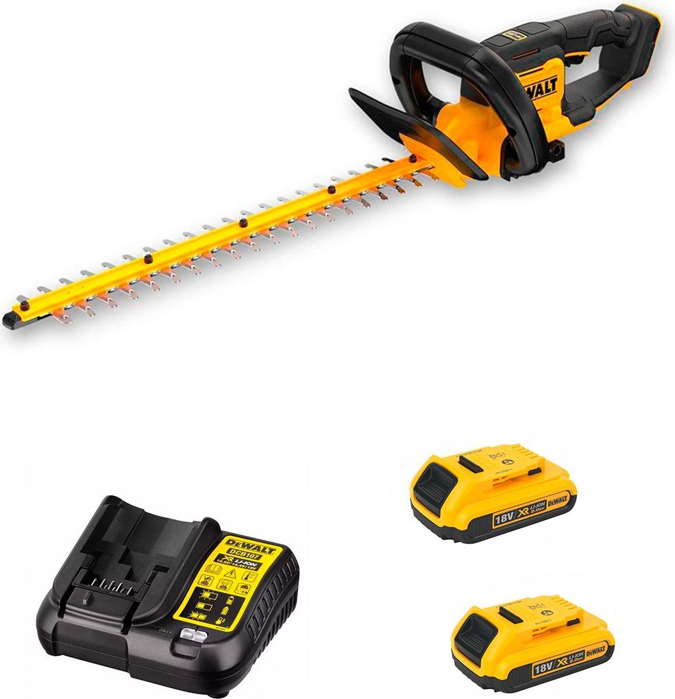 Heckenschere DeWALT DCMHT562D2 (2 x 2,0 Ah + DCB107)