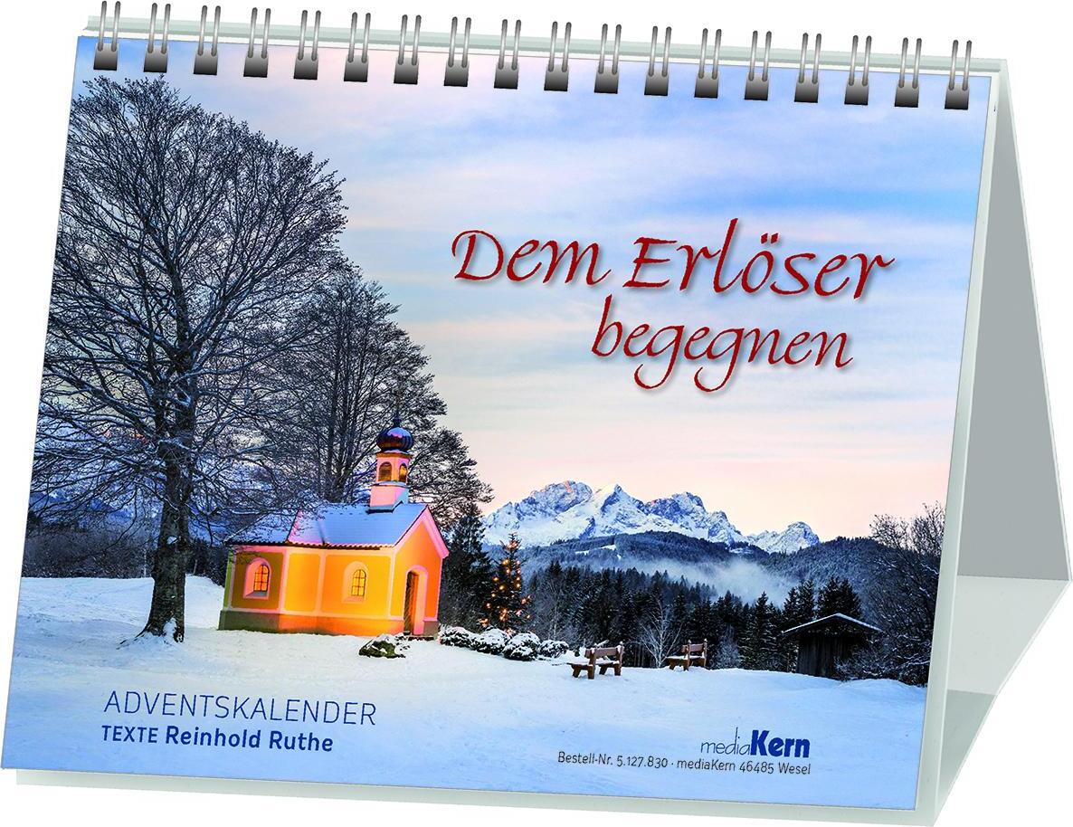 Mediakern Adventskalender Aufstellkalender mit Gedanken auf dem Weg zur Krippe, 16,1 x 13,5 cm