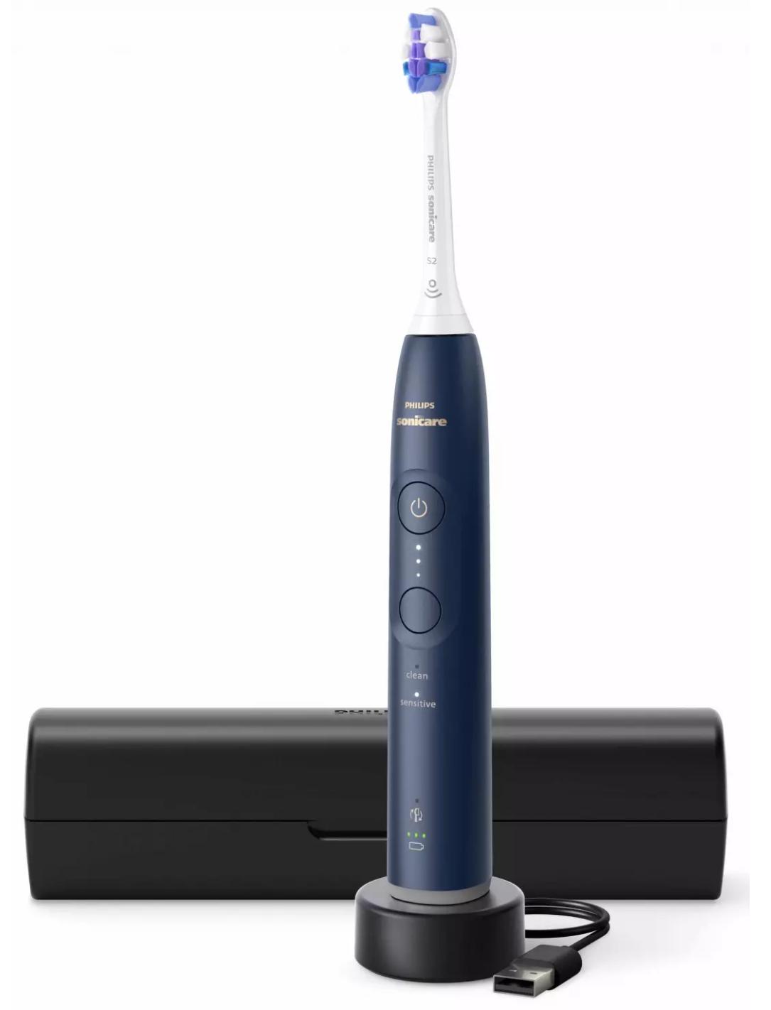 Philips Sonicare 6100 series HX7403/05, Dospelý, Sonická zubná kefka, Jemný, 62000 pohybov za minútu, Modrá, 2 min, 4 x 30 sec