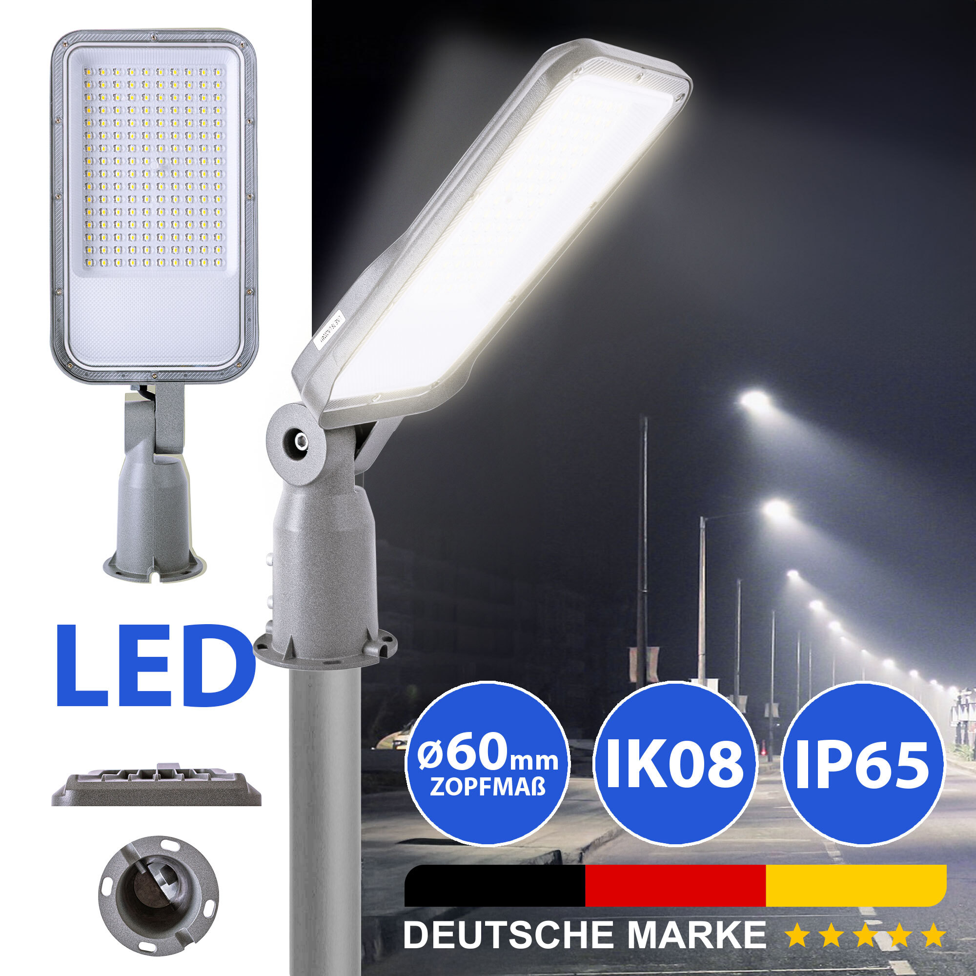 Maxkomfort GmbH LED SUN-Flex SL50S8, Straßenbeleuchtung 50W SH-SL50S8