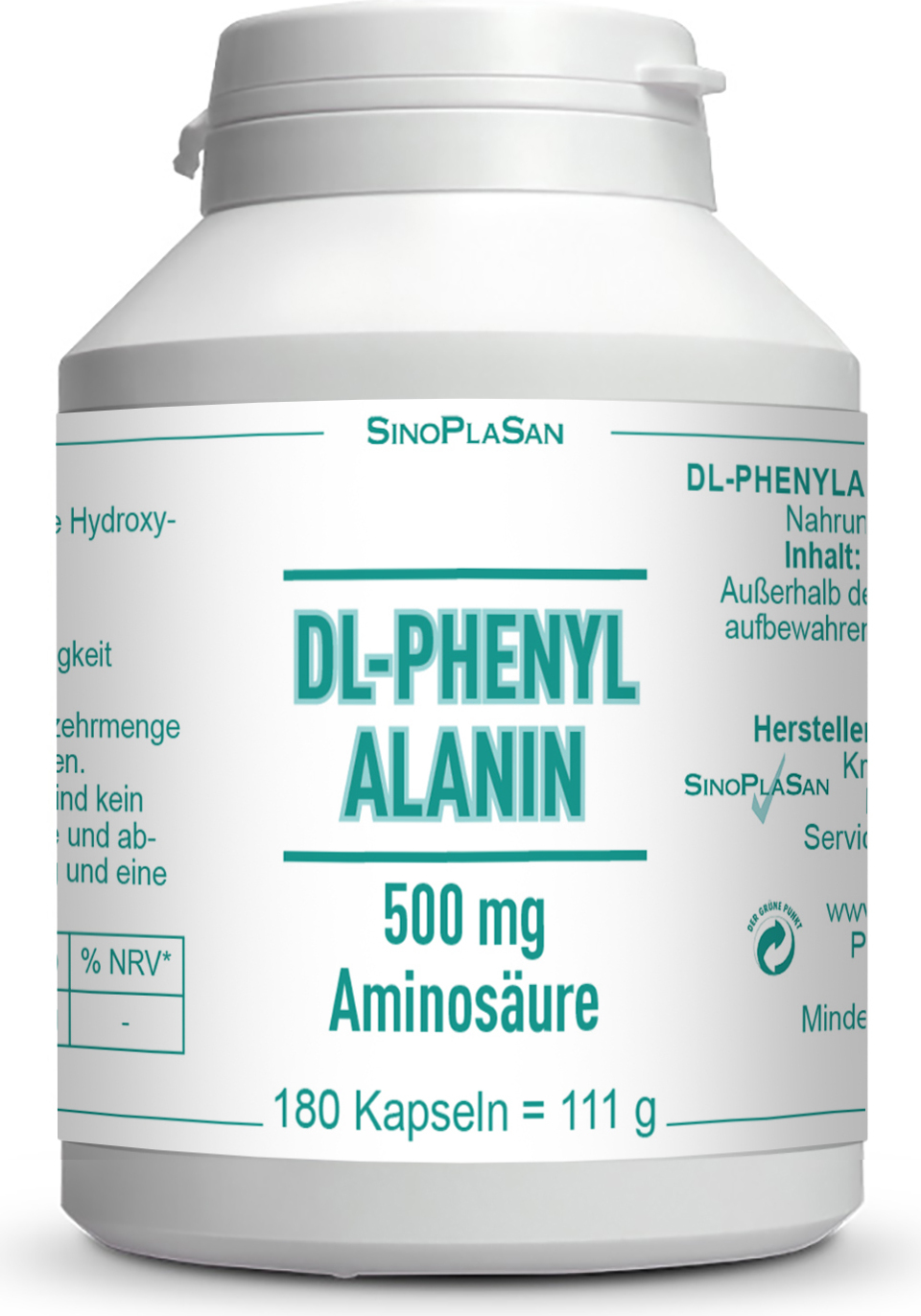 SinoPlaSan AG Dl-Phenylalanin 500 mg Aminosäure rein Kapseln 180 St 16235159