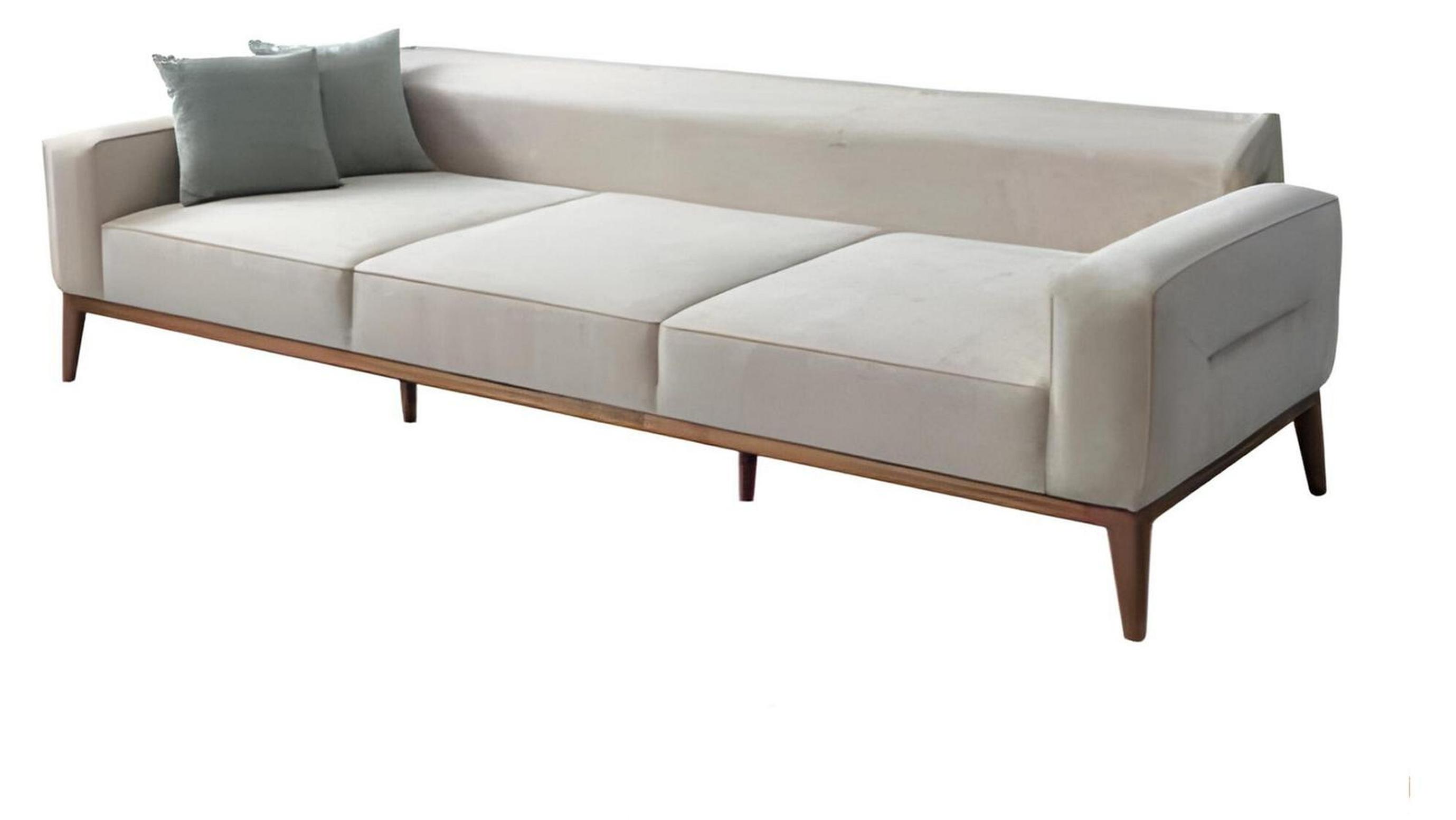 Sofa 4 Sitzer Luxus Möbel Wohnzimmer Beige Luxus Design Modern Stil