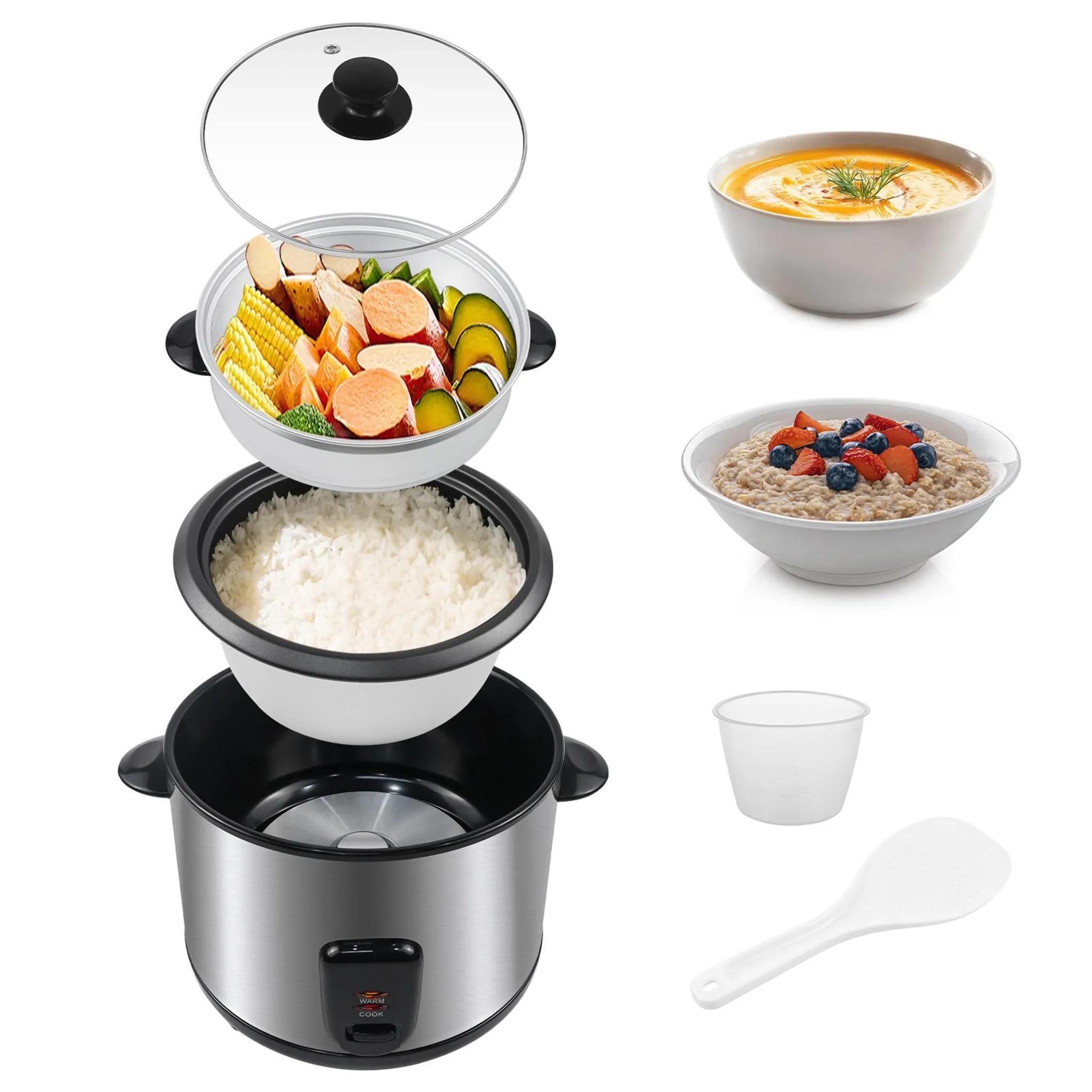 SunJas Reiskocher Dampfgarer OZSRC-22 Schnellkochtopf Warmhaltefunktion 2,2 liter Warmhaltefunktion Kochtopf 900W mit Löffel und Messbecher