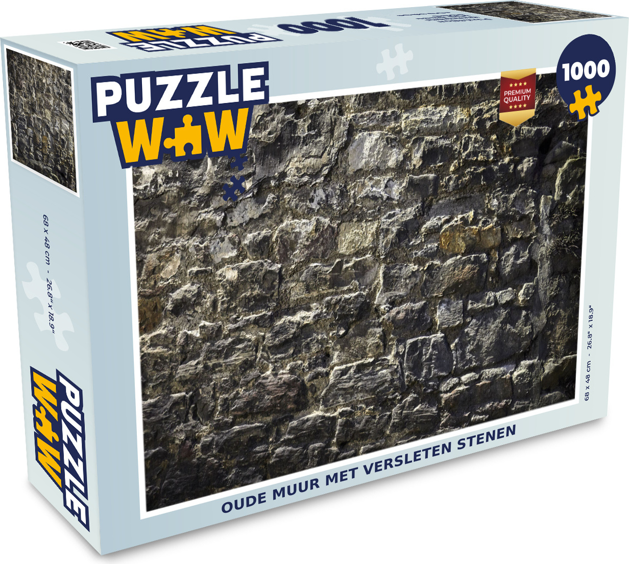 MuchoWow® Puzzle 1000 Teile Alte Mauer mit abgenutzten Steinen - Erwachsene - Rätsel 136|43166166