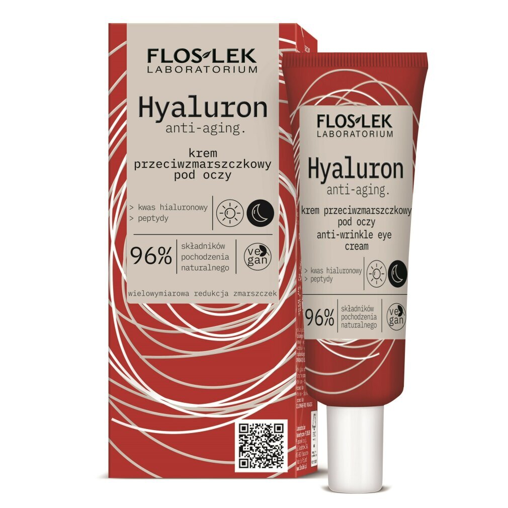 CARUNO Flos-Lek Hyaluron Anti-Aging Augencreme 96% Faltenreduzierung, 30 ml