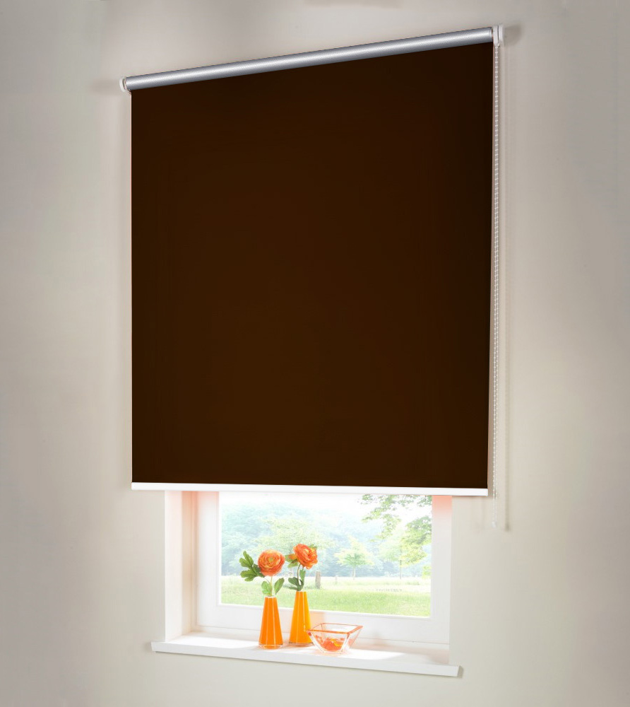 Sonnenschutz-HH Seitenzugrollo Verdunkelungsrollo THERMO 60 x 60 cm dunkelbraun Kettenzugrollo lichtundurchlässig 38354TH-03213