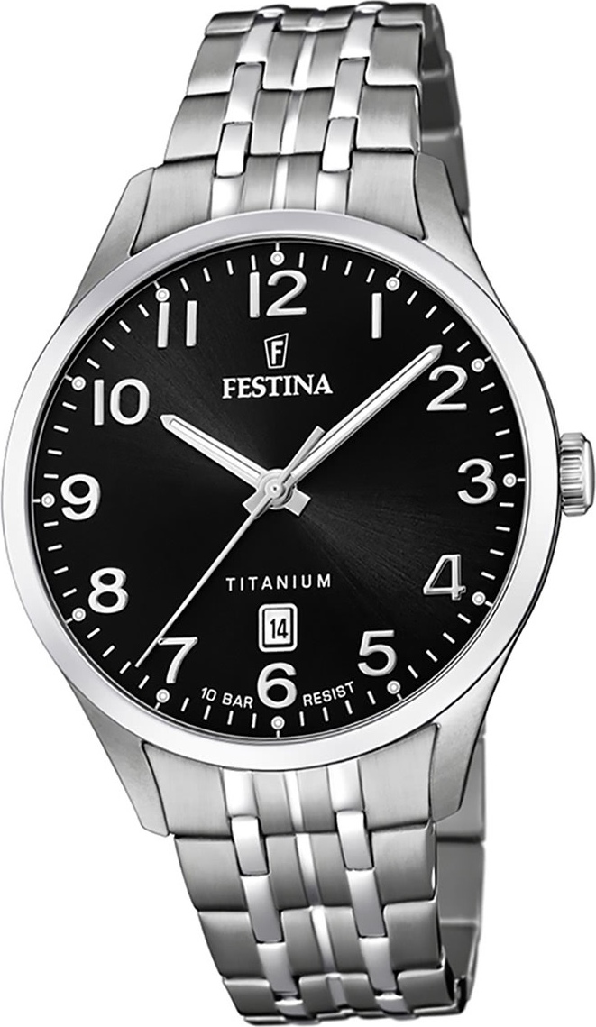Festina Titánové pánske hodinky F20466/3 analógové hodinky s remienkom Silver Classic D2UF20466/3