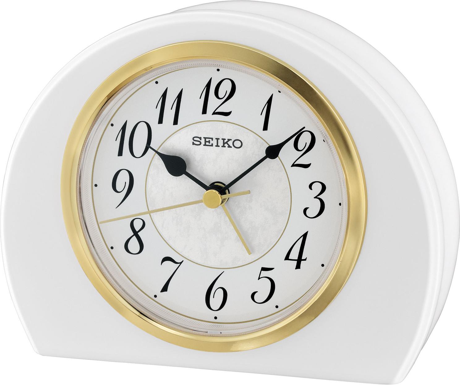 Hodiny Seiko QXE054W Stolové hodiny z jelšového dreva