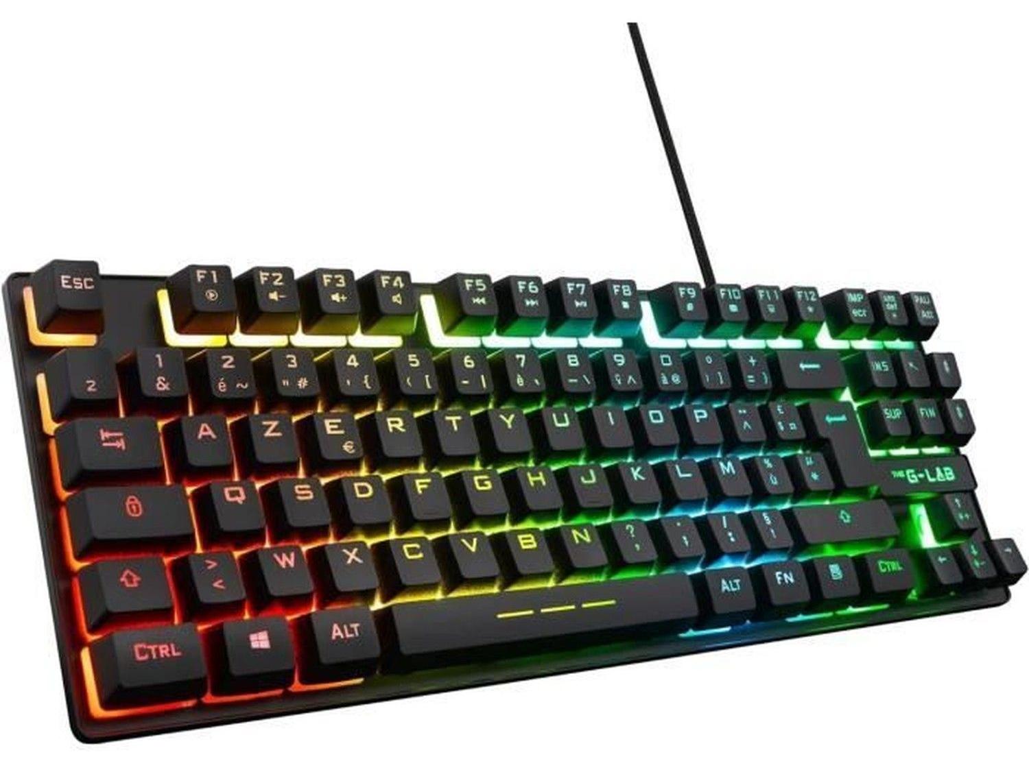 THE G-LAB KEYZ Caesium TKL Gaming-Tastatur – Kabelgebunden RGB – AZERTY – Schwarz KEYZCAESIUMTKLFR