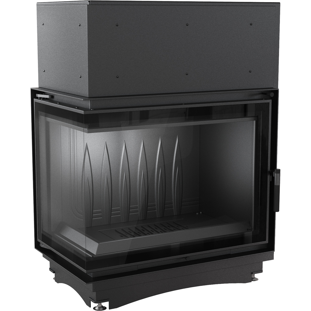 Liatinový krb Amelia vľavo s 21 kW Ø 200 deco