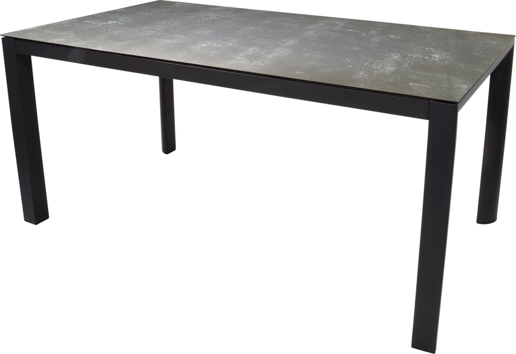 Tisch - 160x90x74 cm - Aluminium - Glasierte Keramik-Tischplatte