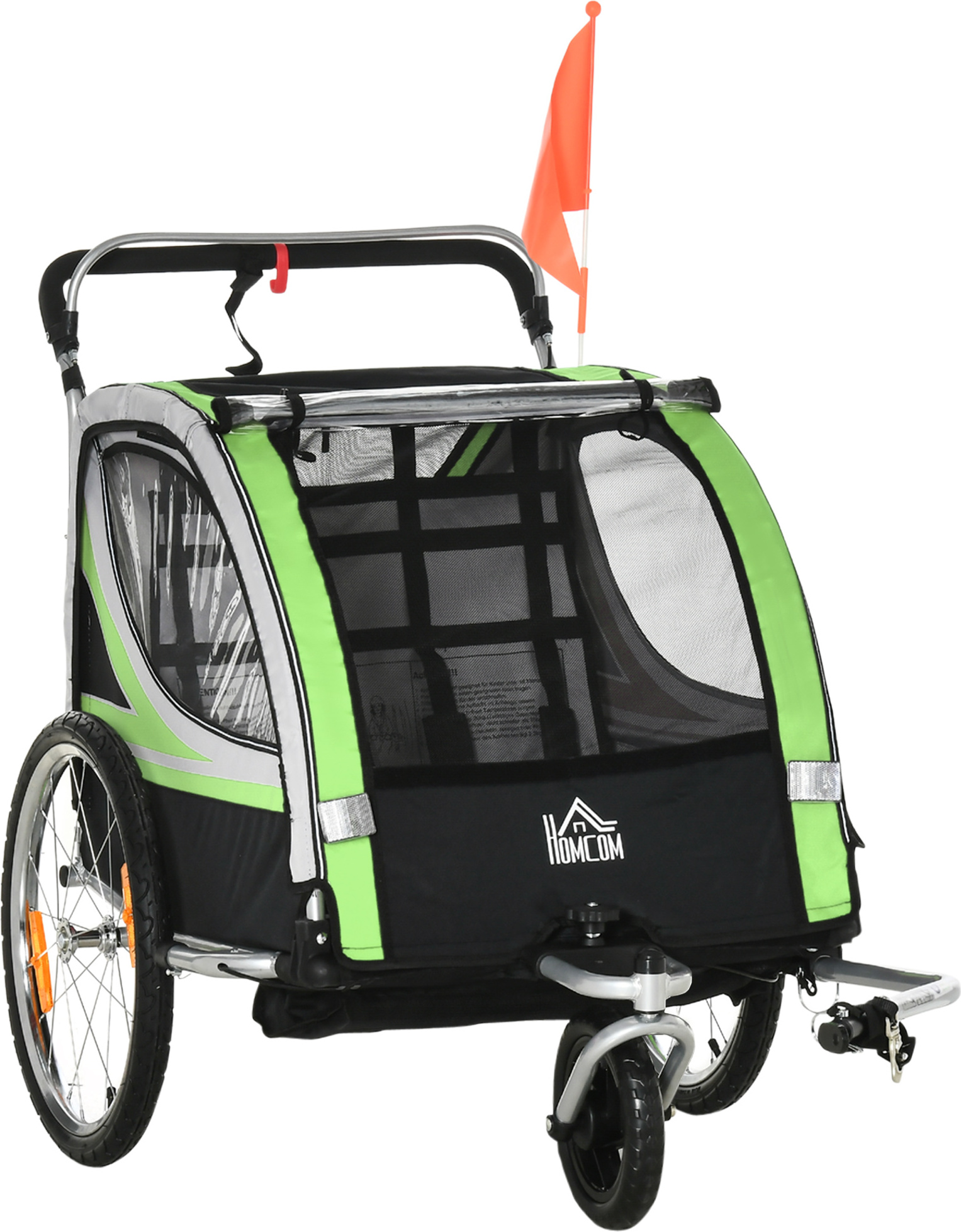 FUXTEC Rimorchio Per Bici FA1S Nero – Carrello 1 Posto Per Bambini Con Cintura Di Sicurezza Pieghevole Con Parasole E Parapioggia 97314908