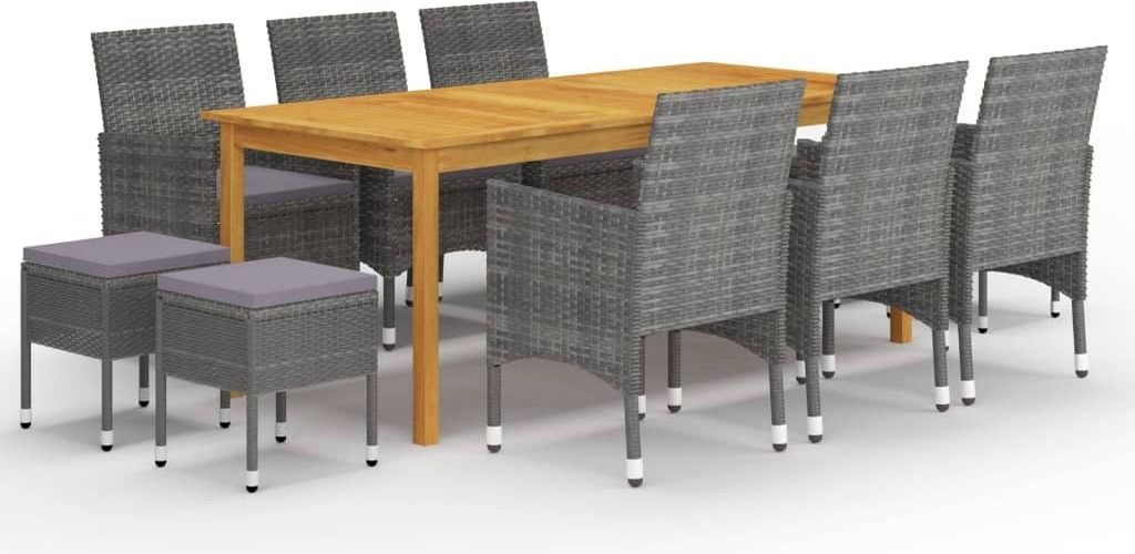 Prolenta Premium - 11 ks Záhradný jedálenský set sivý