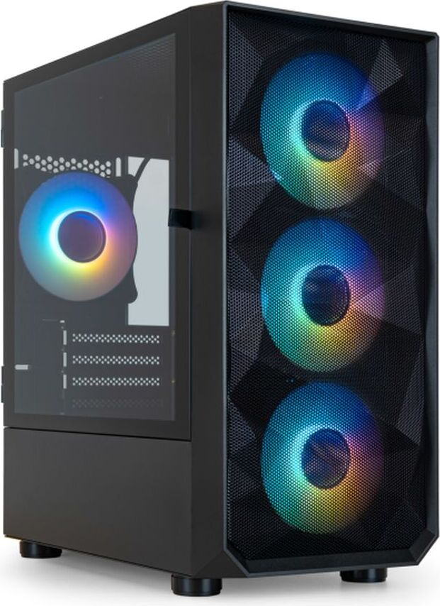 TooQ Gaming PC Gehäuse Seizure TQGCC901-B Mini Tower Stahl Micro ATX RGB Beleuchtung Schwarz