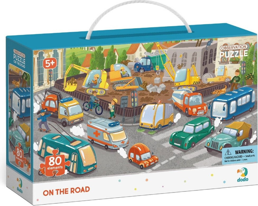 DoDo Beobachtungspuzzle "Unterwegs" 80 Teile Puzzle Verkehrsmittel 300370