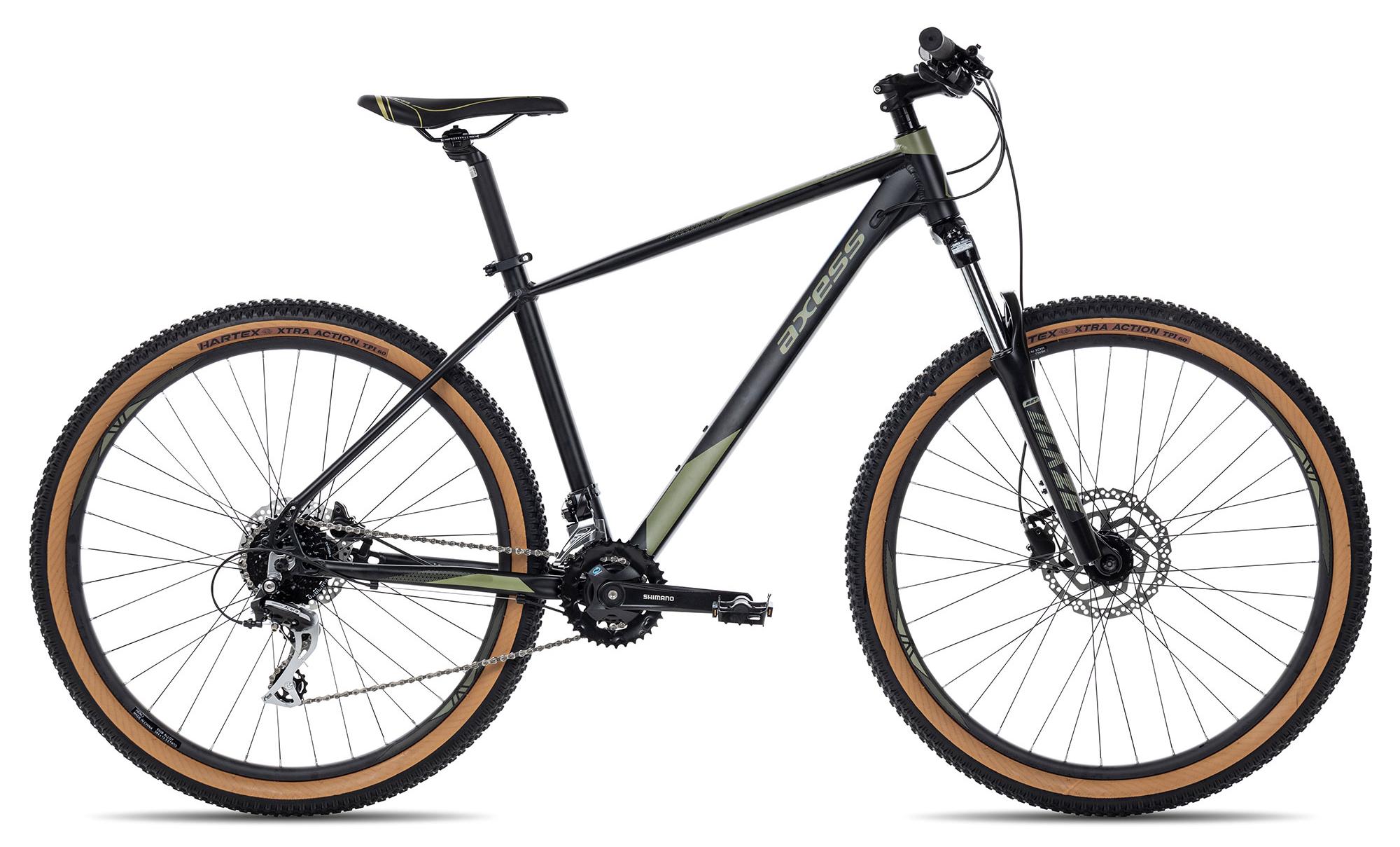 Axess KEEDO schnelles Hardtail Mountainbike mit Lockout-Federgabel 29 Zoll dunkelgrün 19 Zoll