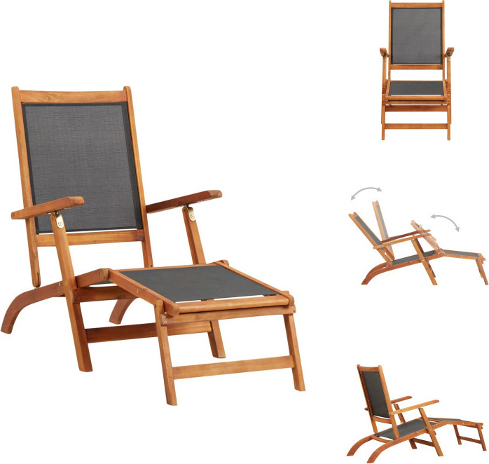 vidaXL Lehátko z agátového masívu a textilénu - Lehátka