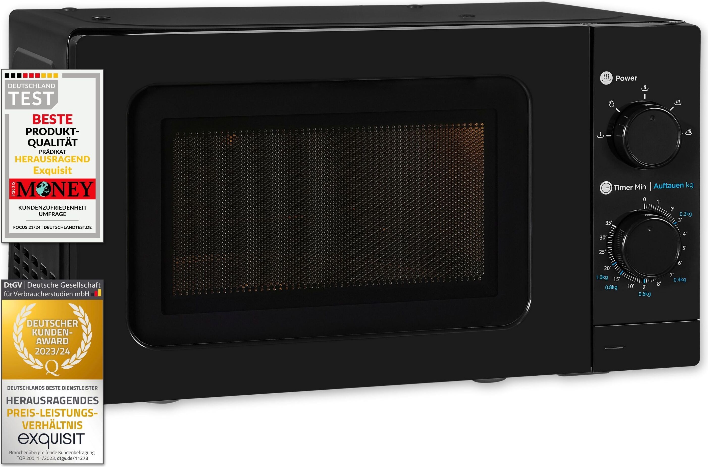 Mikrovlnná rúra Exquisit WP 700 J17-3 sw | Podstavná rúra | 700 W | Otočný tanier 25,5 cm | Čierna